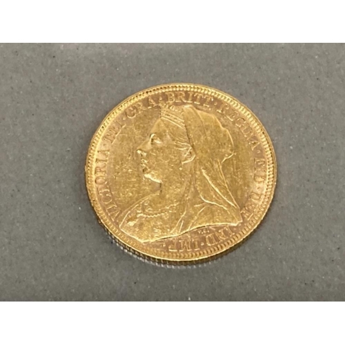 91 - 22CT GOLD 1896 FULL SOVEREIGN COIN