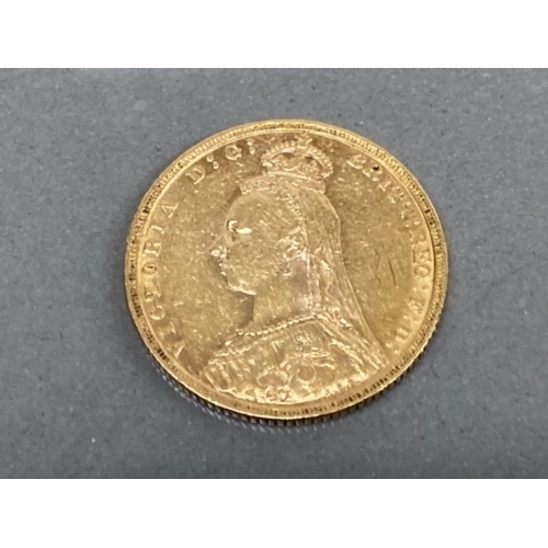 94 - 22CT GOLD 1893 FULL SOVEREIGN COIN