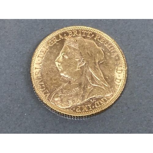 95 - 22CT GOLD 1900 FULL SOVEREIGN COIN