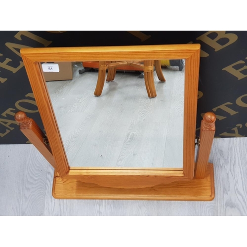 51 - PINE SWIVEL DRESSING TABLE MIRROR