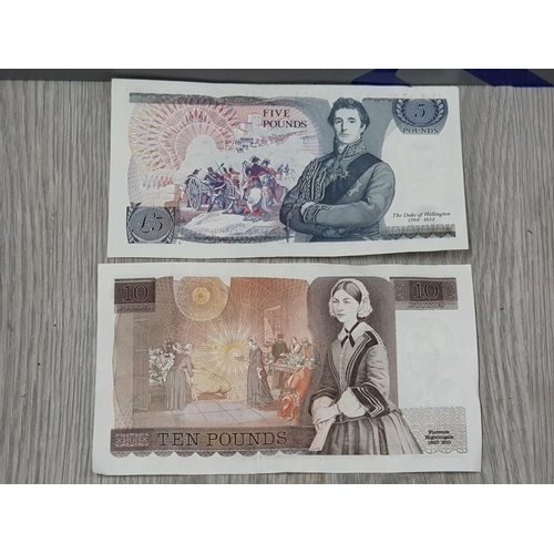 102 - COLLECTORS VINTAGE BANK OF ENGLAND 10 POUND AND 5 POUND NOTES FEATURES FLORENCE NIGHTINGALE AND THE ... 