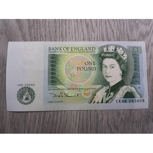 104 - 6 BANK OF ENGLAND ONE POUND NOTES SIR ISAAC NEWTON IN MINT CONDITION ALL CONSECUTIVE