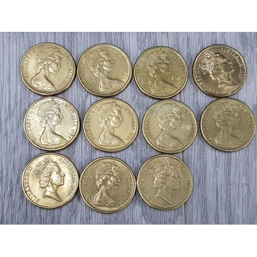 108 - 11 AUSTRALIAN 1 DOLLAR COINS ELIZABETH II DATED 1988,1984 AND 1985