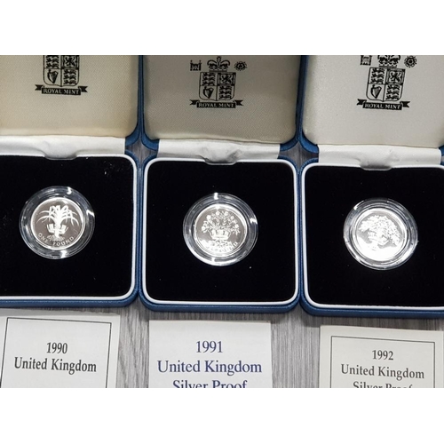 144 - ROYAL MINT UK SILVER PROOF COIN SETS INCLUDES 1990 1991 AND 1992