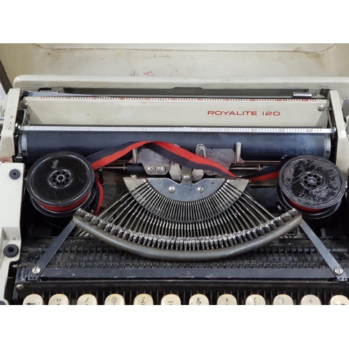 155 - VINTAGE ROYALITE 120 TYPEWRITER WITH ORIGINAL CARRY CASE