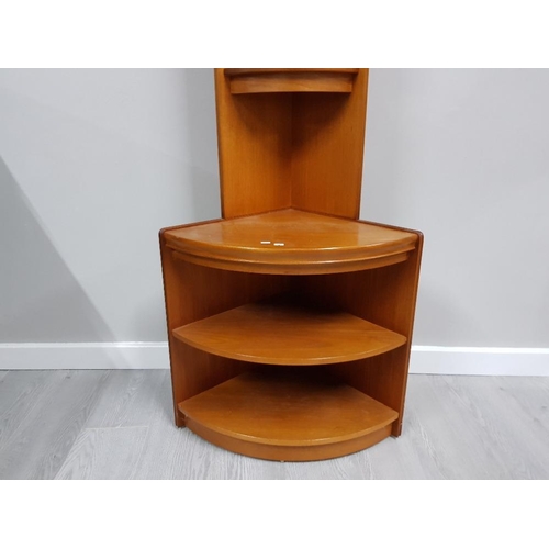 185 - LARGE TEAK 5 SHELF CORNER UNIT