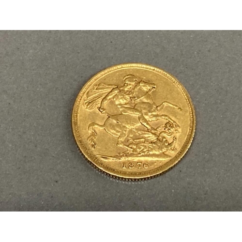 2 - 22CT GOLD 1876 FULL SOVEREIGN COIN