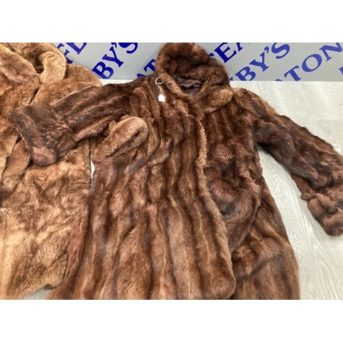 219 - 2 LADIES FUR COATS