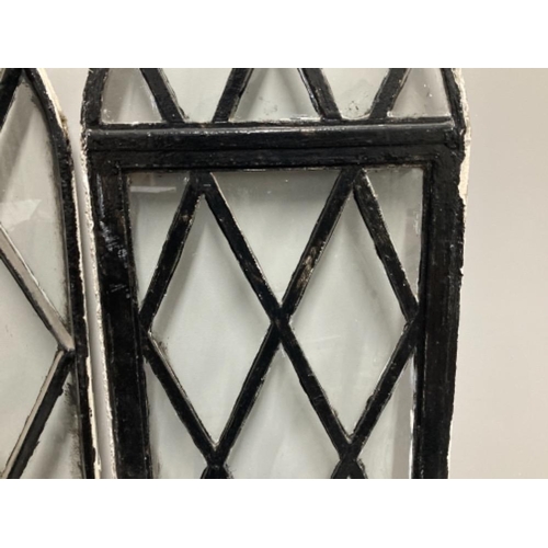 220 - 3 19TH CENTURY METAL FRAMED GOTHIC CHURCH WINDOWS