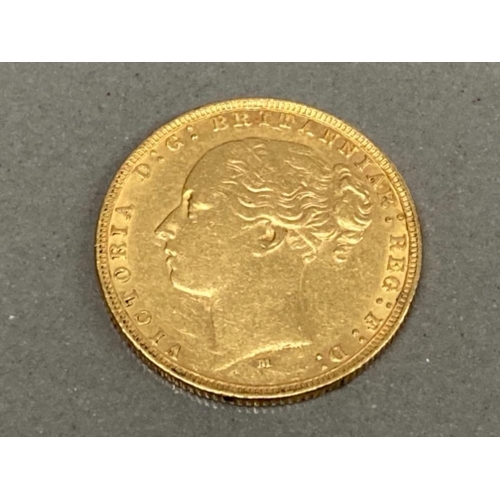 23 - 22CT GOLD 1880 FULL SOVEREIGN COIN