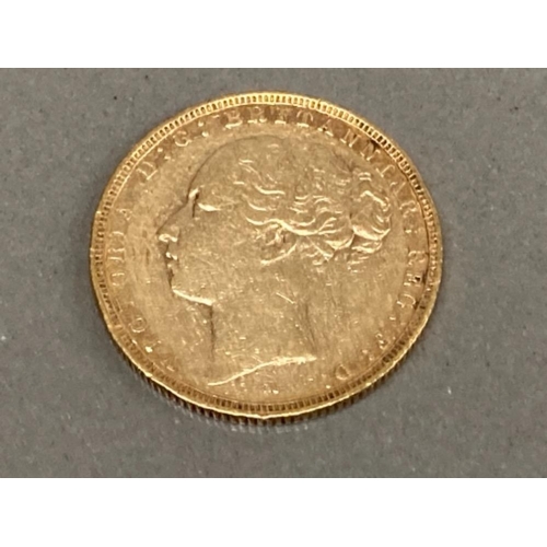 24 - 22CT GOLD 1884 FULL SOVEREIGN COIN