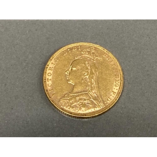 25 - 22CT GOLD 1892 FULL SOVEREIGN COIN