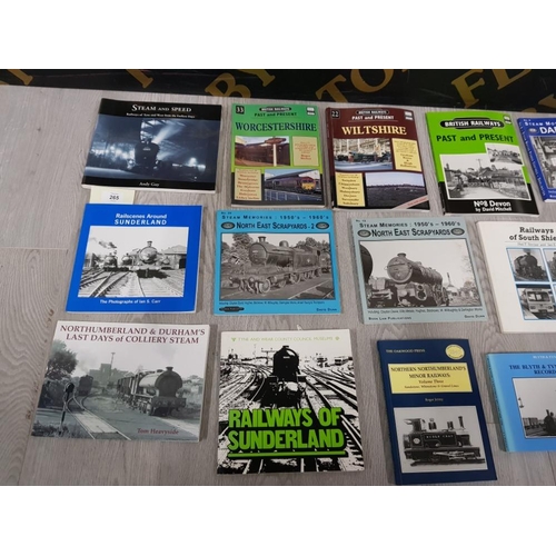 265 - COLLECTION OF VINTAGE RAILWAY BOOKS AND MAGAZINES INCLUDES STEAM AND SPEED, PAST AND PRESENT, RAILWA... 