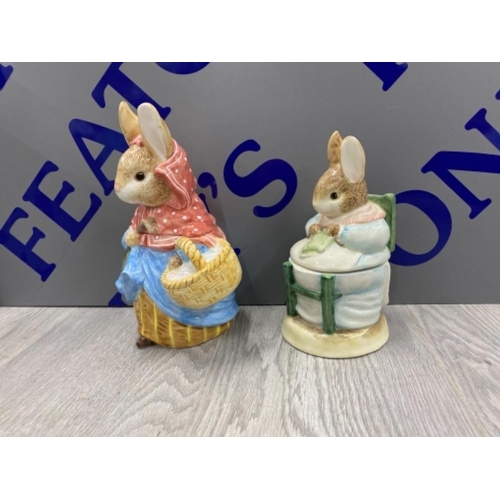 283 - TWO BEATRIX POTTER BOXED ITEMS INCLUDING MRS. RABBIT CANISTER & MRS. RABBIT WITH BABIES