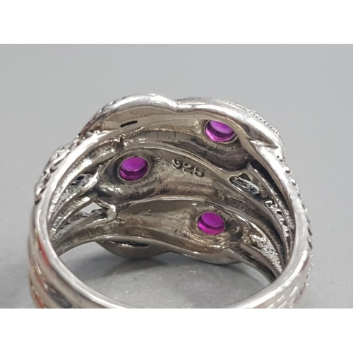 358 - SILVER SNAKE RING SIZE P 7.2G