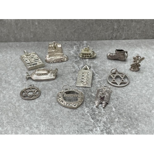 394 - 11X ASSORTED SILVER CHARMS 41.8G