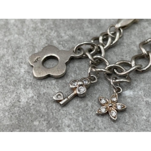 396 - SILVER ASSORTED CHARM BRACELET 24.8G