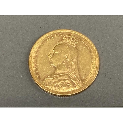 4 - 22CT GOLD 1890 FULL SOVEREIGN COIN