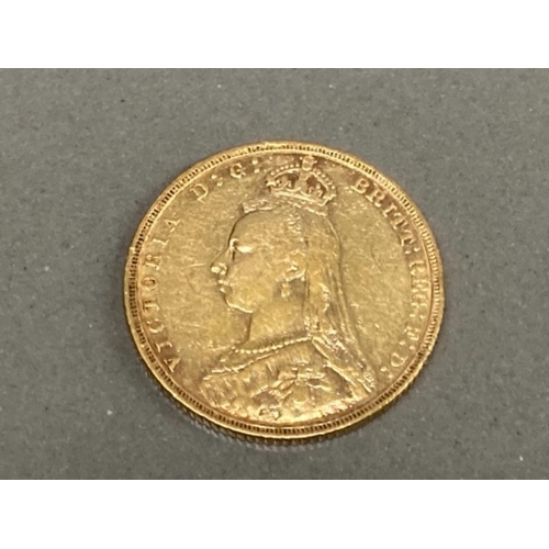 5 - 22CT GOLD 1893 FULL SOVEREIGN COIN