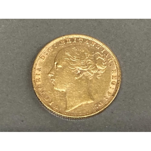 53 - 22CT GOLD 1878 FULL SOVEREIGN COIN