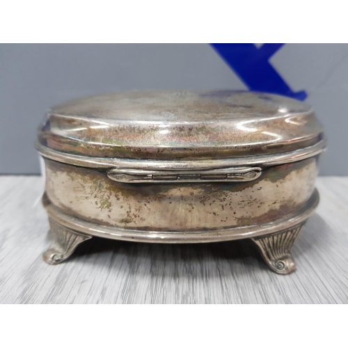 75 - 19th CENTURY SILVER JEWEL OR TRINKET BOX WITH HINGED LID BIRMINGHAM 12 X 9 X 5 CM 178.2 GRAMS GROSS