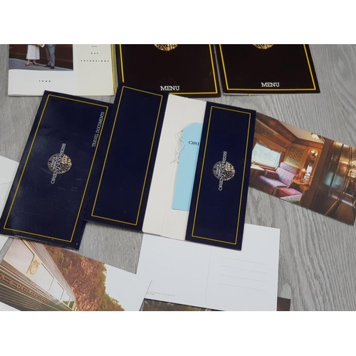 90 - THE ORIENT EXPRESS AND BELMOND TRAVEL BROCHURES INCLUDES DRINKS AND FOOD MENUS, TICKET LABELS, ENVEL... 