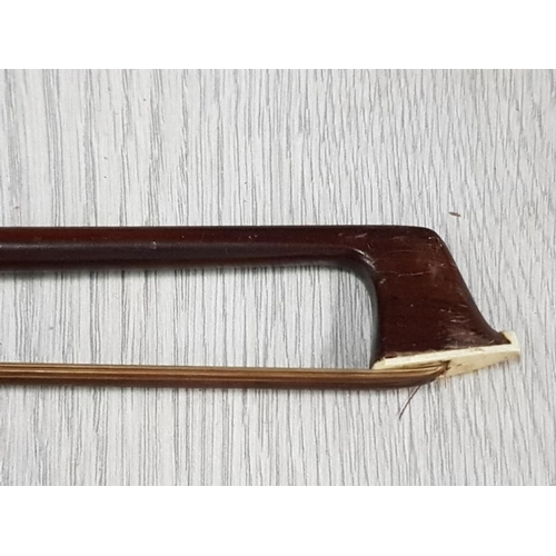 94 - ANTIQUE VIOLIN BOW, NICE QUALITY, WITH MOTHER OF PEARL INLAY, IN ROSEWOOD, POSSIBLY GERMAN