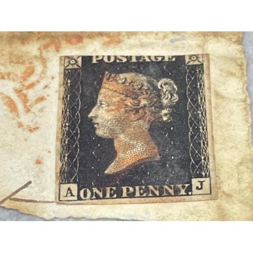 367 - QUEEN VICTORIA 1840 PENNY BLACK STAMP GENUINE