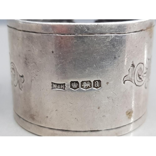 37 - A VERY HEAVY WALKER AND HALL NAPKIN RING SHEFFIELD HALLMARKED 1918 DECORATION DEDICATED 28G