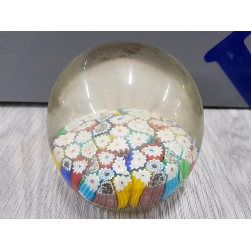 50 - 4 DECORATIVE PAPERWEIGHTS WITH FLORAL PATTERN INCLUDES MILLEFIORI ETC