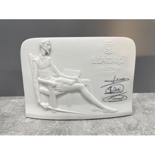 104 - LLADRO PLAQUE AND 2 LLADRO CANDLE HOLDERS