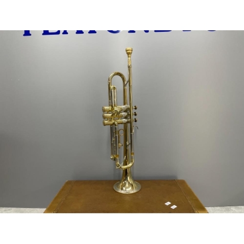 14 - F E OLDS AND SONS TRUMPET 704149 WITH MOUTH PIECES AND OTHERS ITEMS