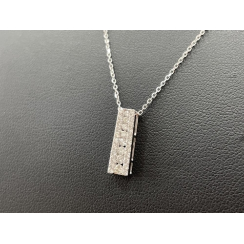 54 - 18CT WHITE GOLD DIAMOND PENDANT AND NECKLACE