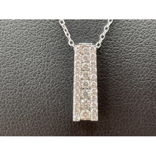 54 - 18CT WHITE GOLD DIAMOND PENDANT AND NECKLACE