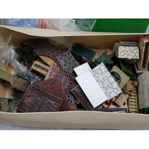 119 - MIXED ITEMS INCLUDES BRITAINS FLORAL GARDEN SET,  FALLER 318 PLASTIC MODEL TREES WITH 3 LESNEY DIECA... 