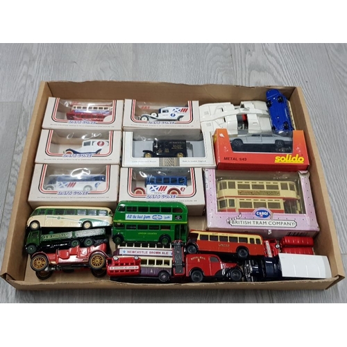 149 - A BOX OF MISCELLANEOUS DIE CAST VEHICLES INCLUDES DINKY MAXIMUM SECURITY VEHICLE ETC