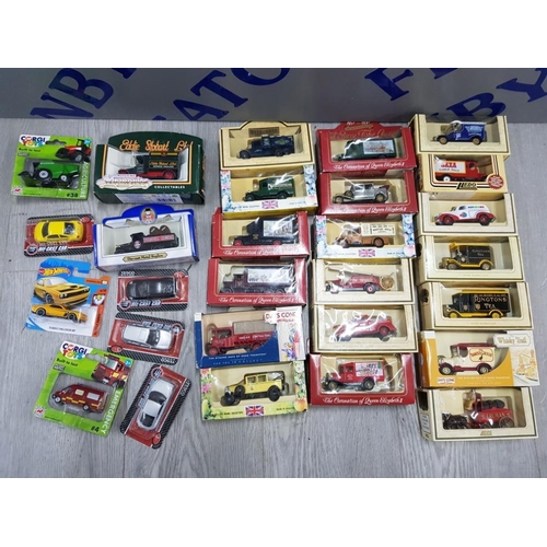 195 - COLLECTION OF DIECAST VEHICLES INCLUDES CORGI TOYS, HOT WHEELS, DAYS GONE AND LLEDO ALL IN ORIGINAL ... 