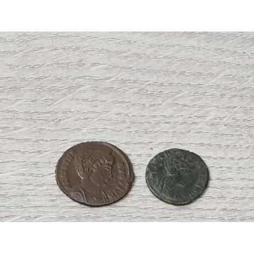 203 - 2 ROMAN COINS COINS INCLUDES HELENA CENTENIONALS S16593 AND PAX CONSTANTINOPLE S17497