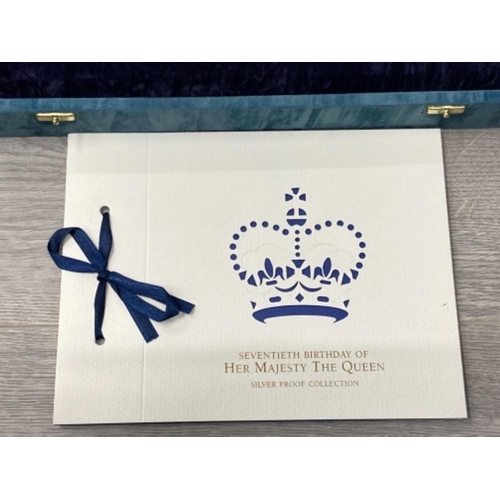 210 - 1996 THE QUEENS 70TH BIRTHDAY SILVER PROOF 12 PIECE COIN COLLECTION IN ORIGINAL PACKAGING WITH COA