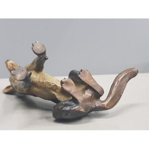 215 - A BRONZE COLD PAINTED FIGURE OF A GERMAN SHEPHERD