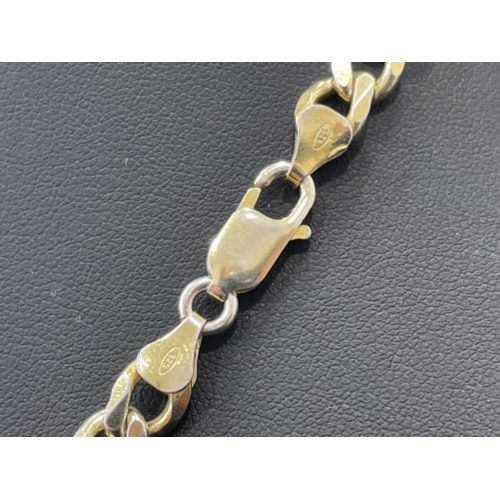 229 - GOLD PLATE ON SILVER CURB CHAIN COMPLETE WITH TRIGGER CATCH 48.6G