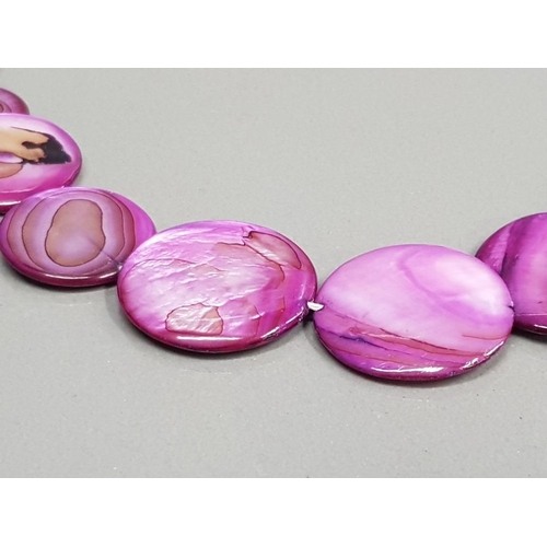 248 - PINK MOTHER OF PEARL DISC NECKLET