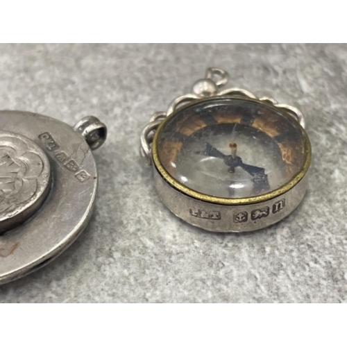 262 - 2 HALLMARKED SILVER COMPASSES