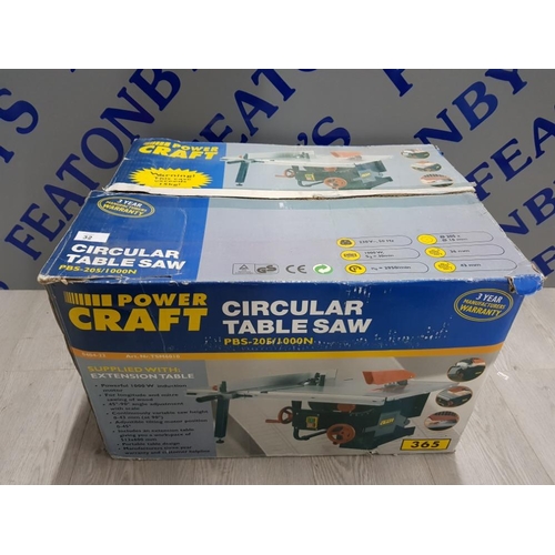 32 - POWER CRAFT CIRCULAR TABLE SAW PBS 205/ 100 N IN BOX