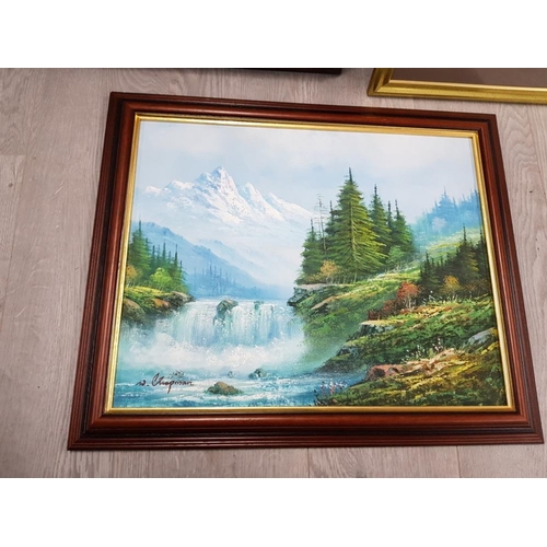 36 - 3 FRAMED PICTURES INCLUDING 2 OIL ON BOARDS OF OUTDOOR SCENES ONE SIGNED BY W.CHAPMAN AND ONE SIGNED... 