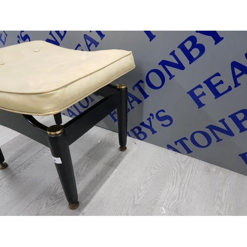 38 - RETRO MID CENTURY G PLAN LIBRENZA E GOMME DRESSING TABLE STOOL WITH LEATHER CUSHION