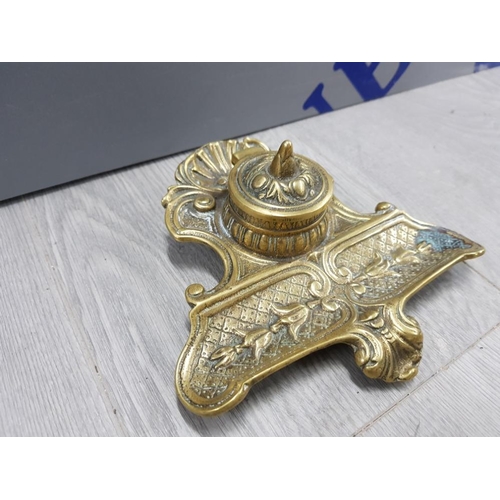 45 - ORNATE BRASS INK WELL