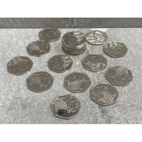 462 - 20 X PADDINGTON BEAR COLLECTABLE 50P COINS