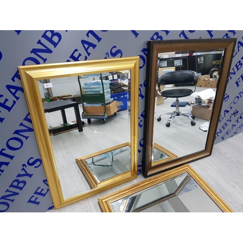 77 - 3 DECORATIVE BEVELLED EDGED FRAMED MIRRORS