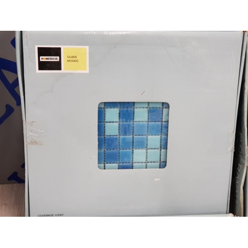 79 - BOXED HOMEBASE GLASS MOSAIC FLOOR/ WALL TILES, ALSO TO INCLUDE EPLGAS EPLGRILL STOVE